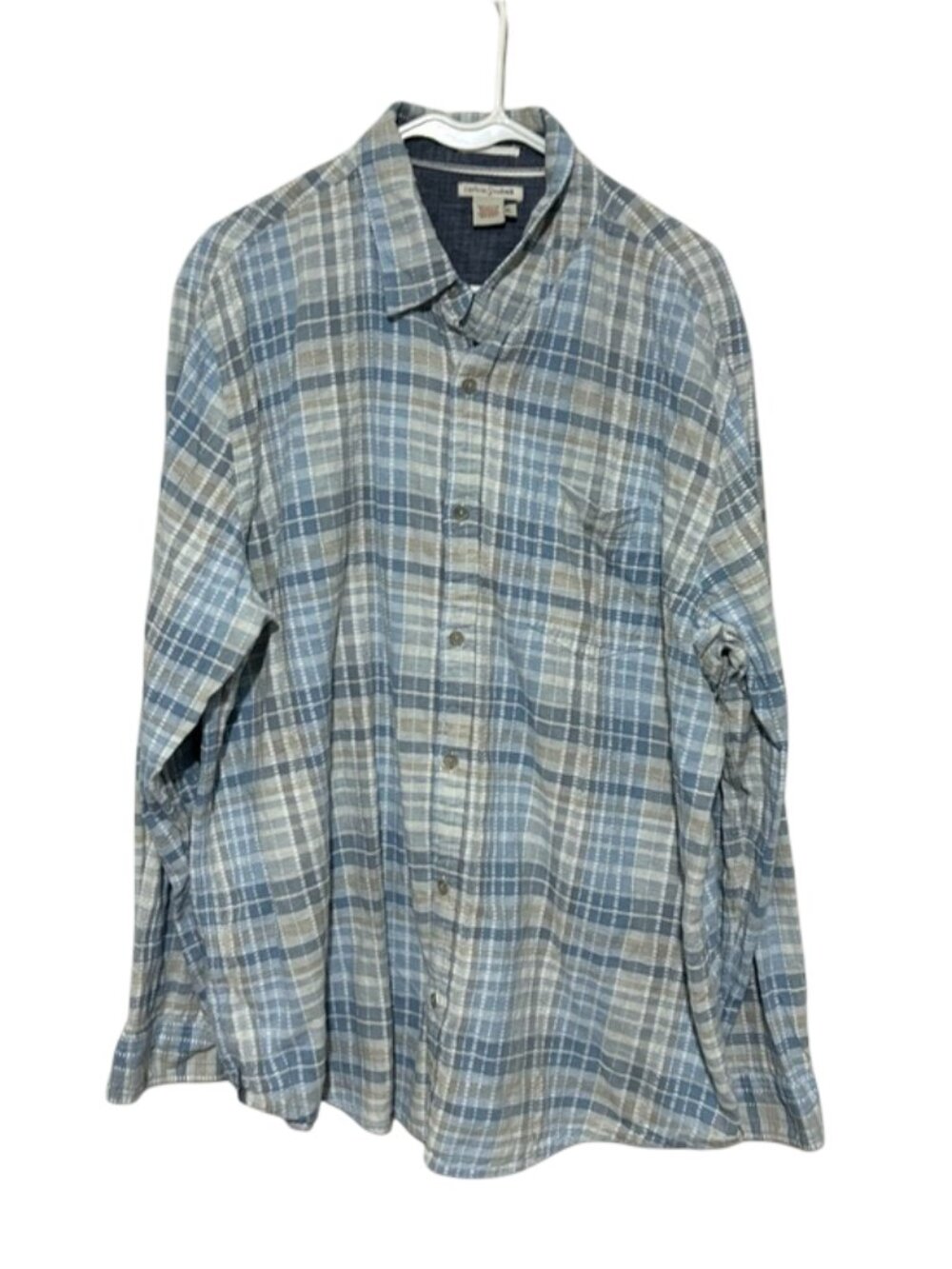Mens Carbon 2 Cobalt XL Plaid Button Down Shirt Blue Gray